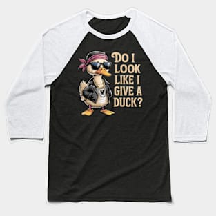 A hilarious and vibrant vintage-inspired illustration of an adorable a fashionable hipster duck. (2) Baseball T-Shirt